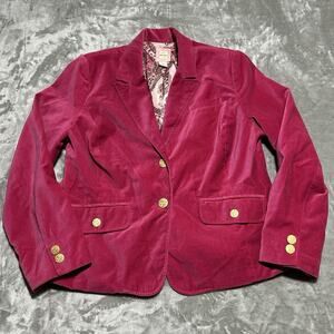 Vintage Old Navy Velvet Blazer Womens Size 2XL Pink Paisley Lined Y2K Coquette